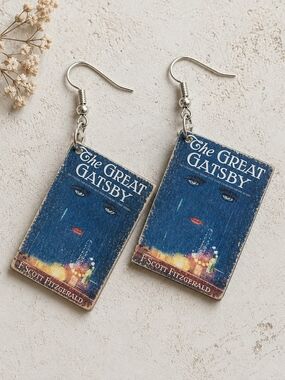 MODCLOTH THE GREAT GATSBY BOOK EARRINGS